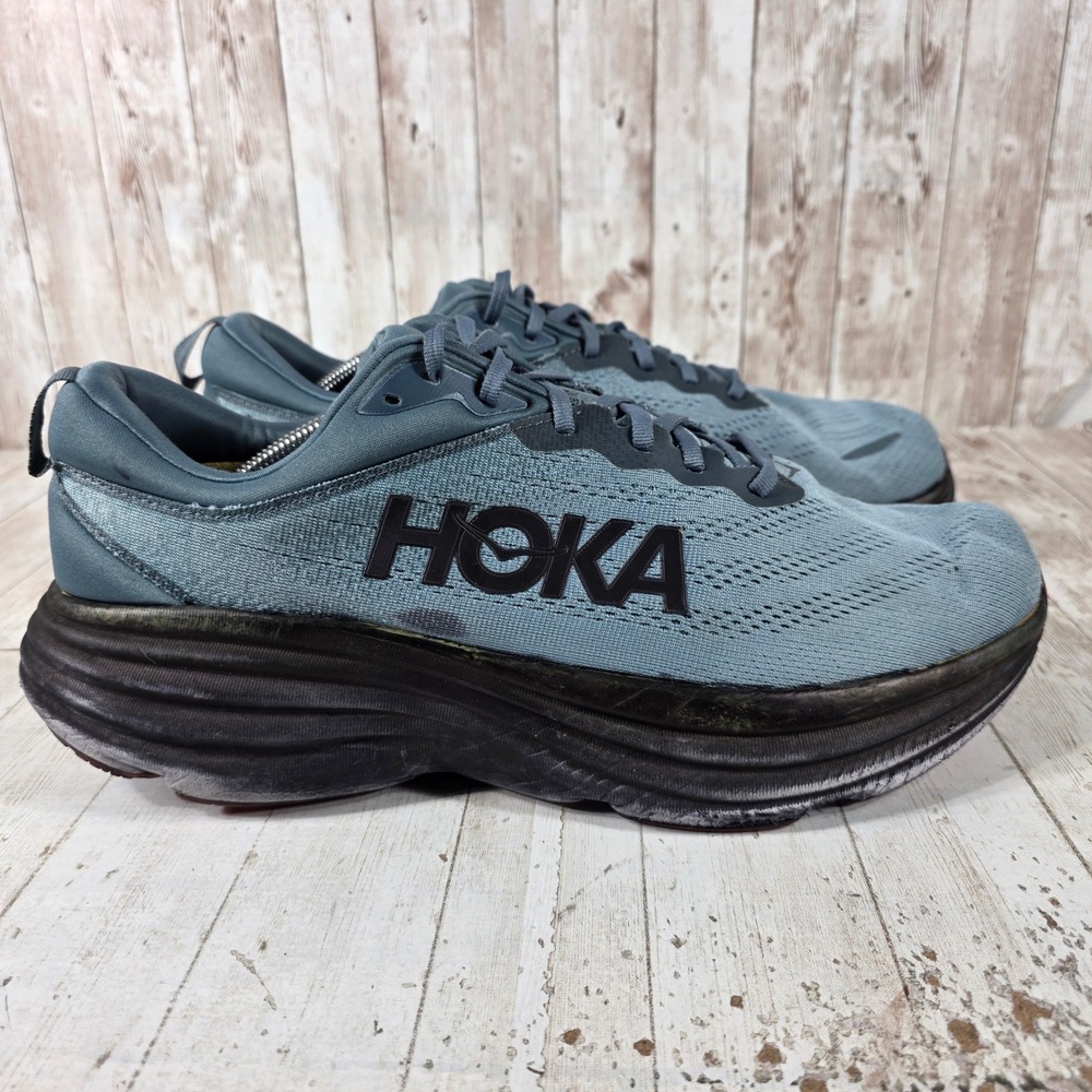 Hoka Bondi 8 Wide Mens Running Shoes Goblin Blue Mountain Spring 1127953-GBMS 13